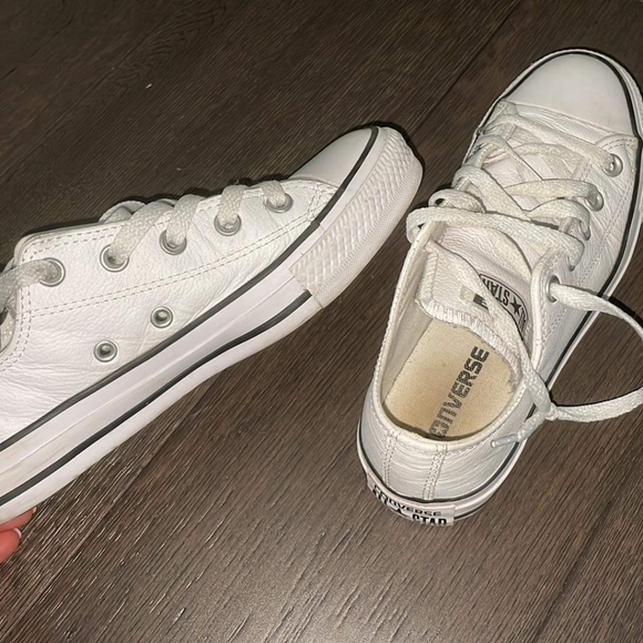 ***SOLD***Custom Leather Womens Converse Sneakers - Picture 2 of 4